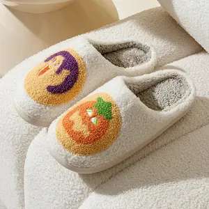 Halloween Cookie Pumpkin Ghost Preppy Aesthetic Cozy Slippers