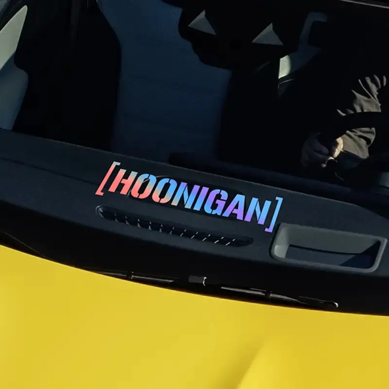 Hoonigan Letter Pattern Car Sticker, Reflective Car Sticker, Vinyl Waterproof Non-fading Decal for Car Window Body Decor, Letter Personalized Sticker