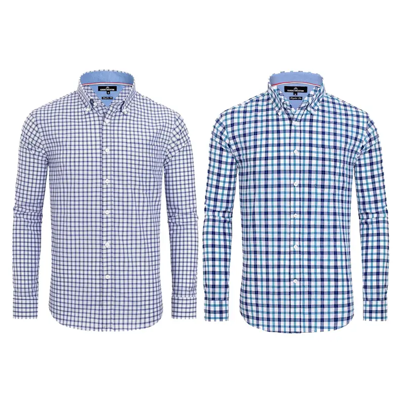 2-Pack Alimens & Gentle Men's Plaid Button Down Shirts Cotton Long Sleeve Dress Shirts Regular Fit Gingham Shirts Top Menswear 2-Pack Alimens & Gentle Men's Plaid Button Down Shirts Cotton Long Sleeve Dress Shirts Regular Fit Gingham Shirts Top Menswear