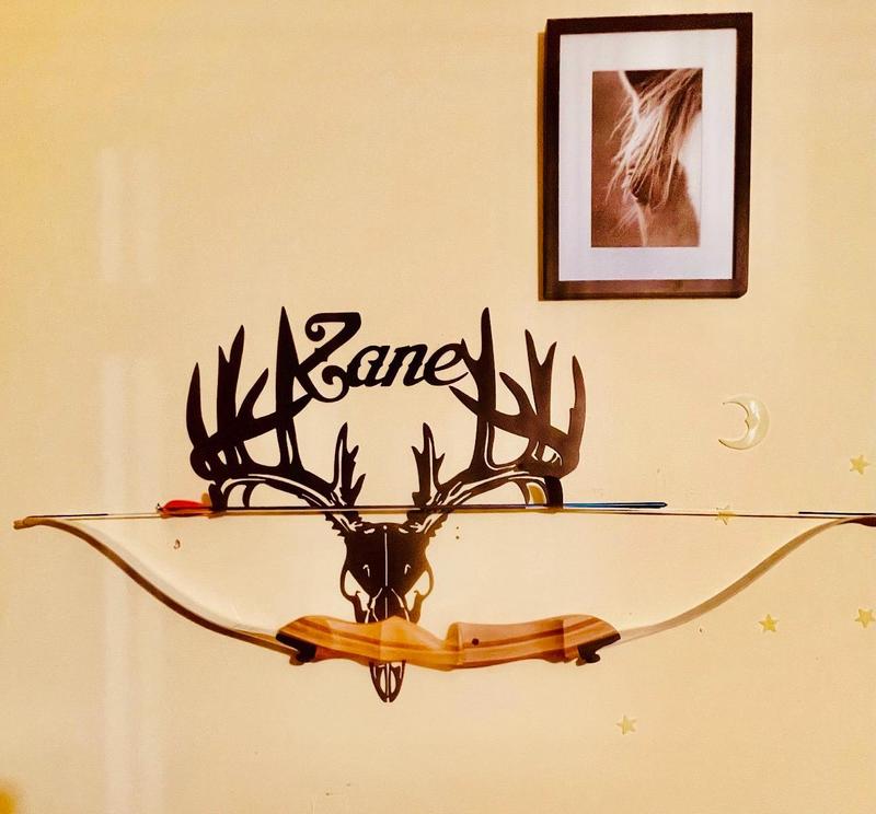 Custom METAL BOW HOLDER, Metal Bow rack, Personalized metal bow holder, Metal