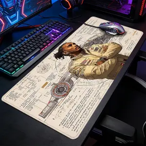 1pc Race Car Driver Blueprint Art Large Gaming Mouse Pad, Motorsport Engineering Aesthetic Extended Desk Mat,Office Desk Accessories Non-Slip Stitched Edge Computer Mat ,Rubber Base Laptop Keyboard Pad for Home Office & Gamer,Durable and Spill-Resistant