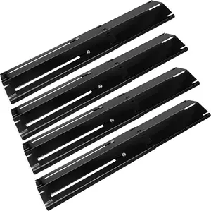 4-Pack Porcelain Steel Universal Heat Plate Shields Grill Parts for Brinkmann, Charbroil Nexgrill, Backyard Grill, Extends from 11.75 to 21" L, Burner Cover Replacement for Charbroil Grills