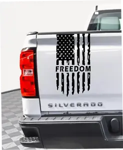 Freedom Tattered American Flag Decal - Patriotic Vinyl Sticker for Cars & Decor