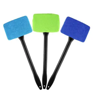 Windshield cleaning tool, interior window cleaning tool, windshield car glass cleaner, automatic window cleaning brush with handle