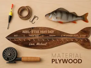 Personalized Fish Ruler for Fathers Day Gift From Kids, Fishing Gift for Dad, Funny Fish Ruler for Dad Gift for Grandpa, Fishing Buddy Gift
