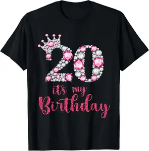 Cotton(pure) 20 It's My Birthday 20th Birthday 20 Years Old Bday T-Shirt