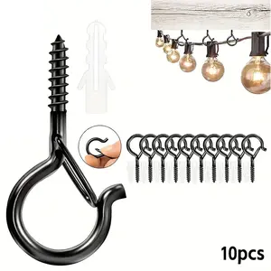 Easy-release Q-hanger Hook, 10pcs Outdoor String Lights Hook, Safety Buckle Design, Holiday Gift Decoration Hook, Wall Mounted Hook