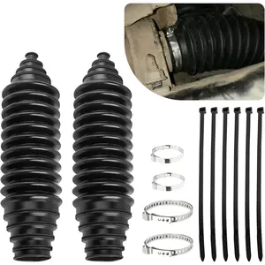 Rack and Pinion Boot Steering Rack Boot Tool Kit,  Inner Tie Rod Boot Set with Rack and Pinion Bellow  Ties and Clamps,Professional  Accessories