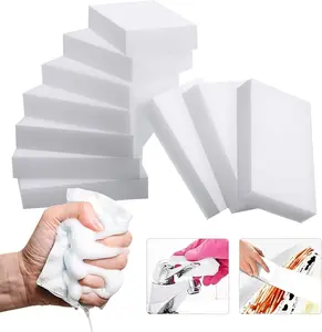 CLOGGEEZHOME Extra Large Melamine Sponge Erasers 10 Pack 3.93x2.36x0.78in Eco-Friendly Durable No-Scratch Cleaning Pads for Kitchen Bathroom Car Shoes