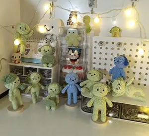 Handmade Smiski Amigurumi Crochet KeyChain, Flexible Pose Smiski Amigurumi, Diverse Accessories, Funny Gift