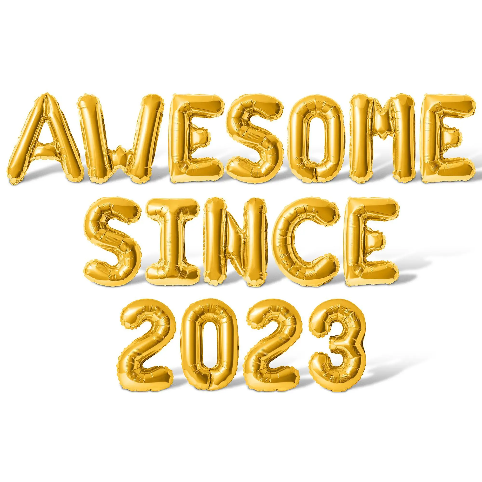 Letter & Number Balloons - AWESOME SINCE 2023 16" Inch Alphabet Letters Foil Mylar Balloon Birthday Party Banner