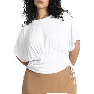ELOQUII Women's Plus Size wrap Sleeve Tee