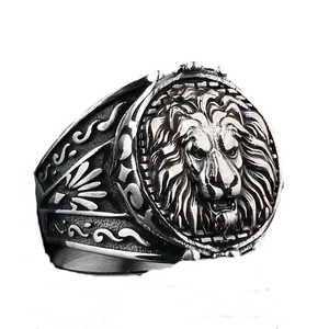 Men's Ring, 1 Piece - Hip-Hop Punk Style With Bold Lion Head Design, Vintage Gothic Ring, Perfect For Birthday Parties & Wedding Parties