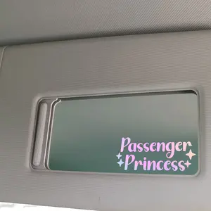 Passenger princess sticker for car sun visor mirror, decal for passenger, custom sticker for car mirror, rear view mirror sticker 0
