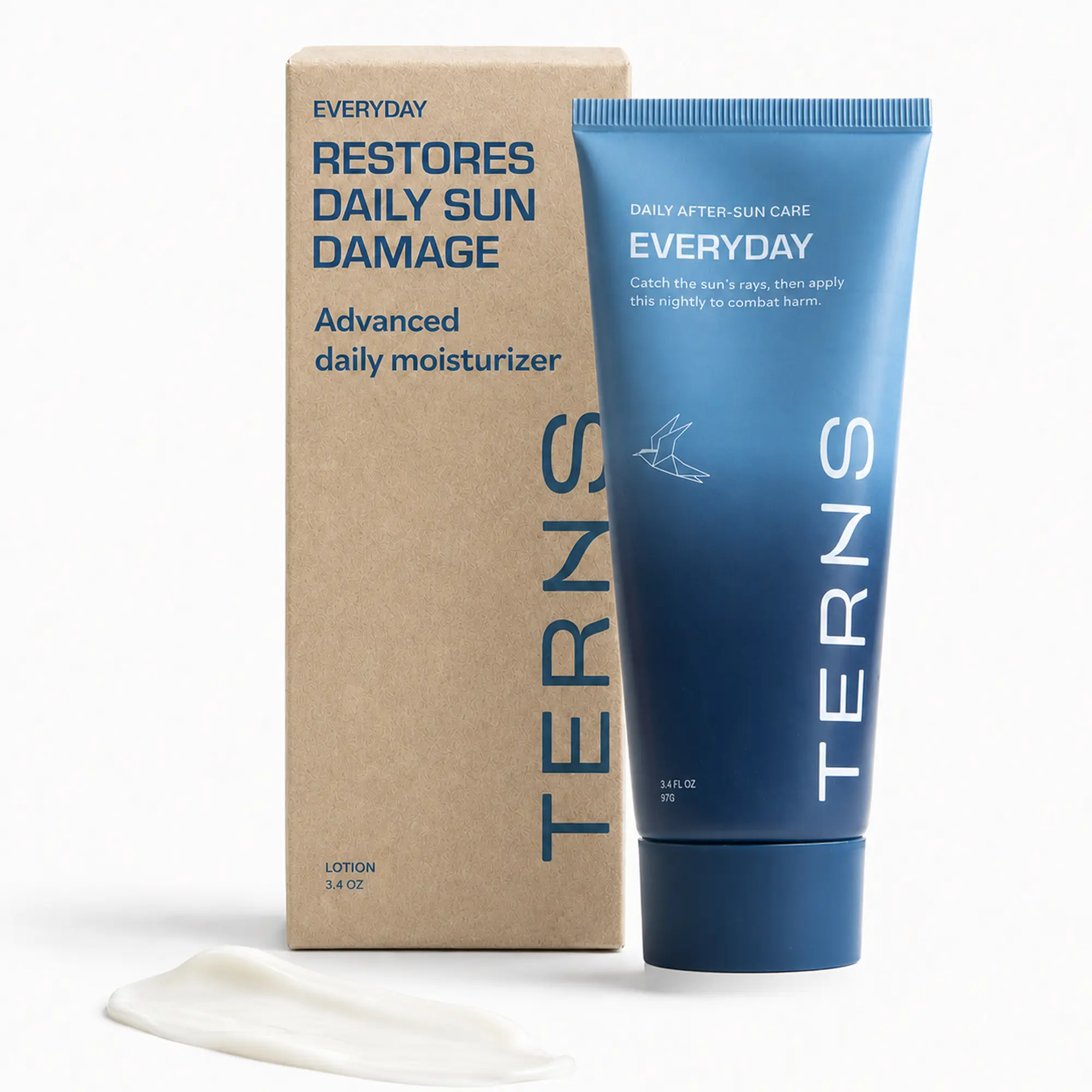 TERNS Everyday Advanced Moisturizer for Face & Body, Daily Skin Care Lotion for Men & Women, Marine Bioactive Skin Cream, Supports Firmness & Hydration, Travel Friendly, Natural Fragrance, 3.4 Oz