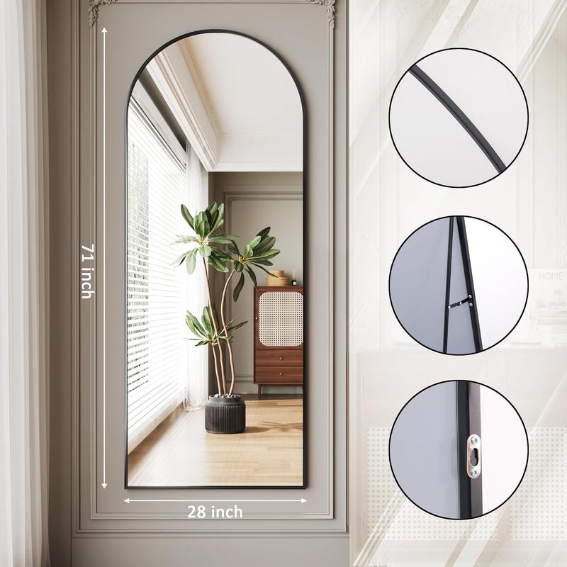 34"x76" Large Mirror Full Length,Nano Glass Floor Mirror, Arched Full Length Mirrors,Large Standing Mirror,Black Arched Mirrors 34"x76" Large Mirror Full Length,Nano Glass Floor Mirror, Arched Full Length Mirrors,Large Standing Mirror,Black Arched Mirrors