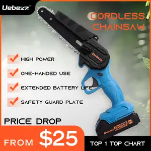 Mini Chainsaw Cordless Chain-saw Tool Set – Brushless Electric Saw with Battery,Handheld Electric Power Chain Saw,19.2FT/S Speed for Tree Trimming & Wood Cutting，