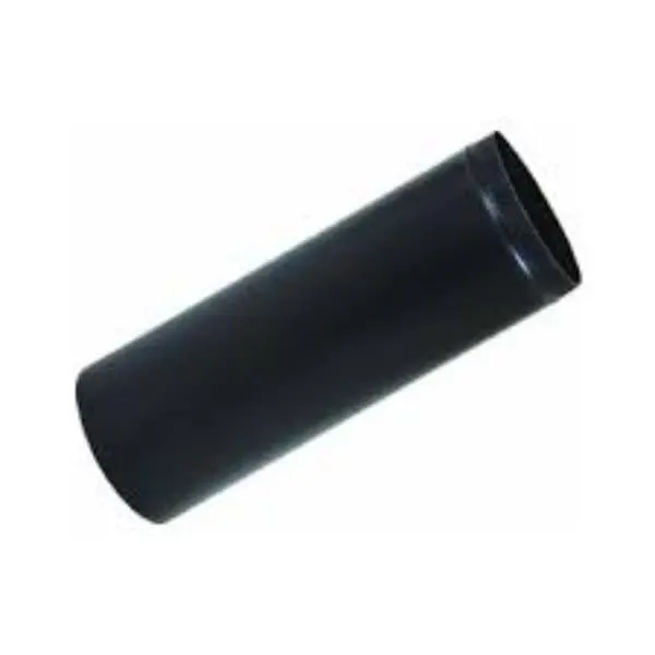 Adjustable Black Steel Stove Pipe for Chimney Fire Safety, 6 in x 12 in, 22 Gauge, Welded Seams, Male & Female Ends, Pre-Drilled Screw Holes
