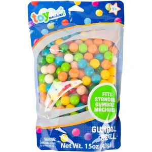 Toymendous Gumballs for Gumball Machine, 15oz Assorted Chewing Gum Fruit Flavored Bubble Gum, Gluten Free, 193 pieces