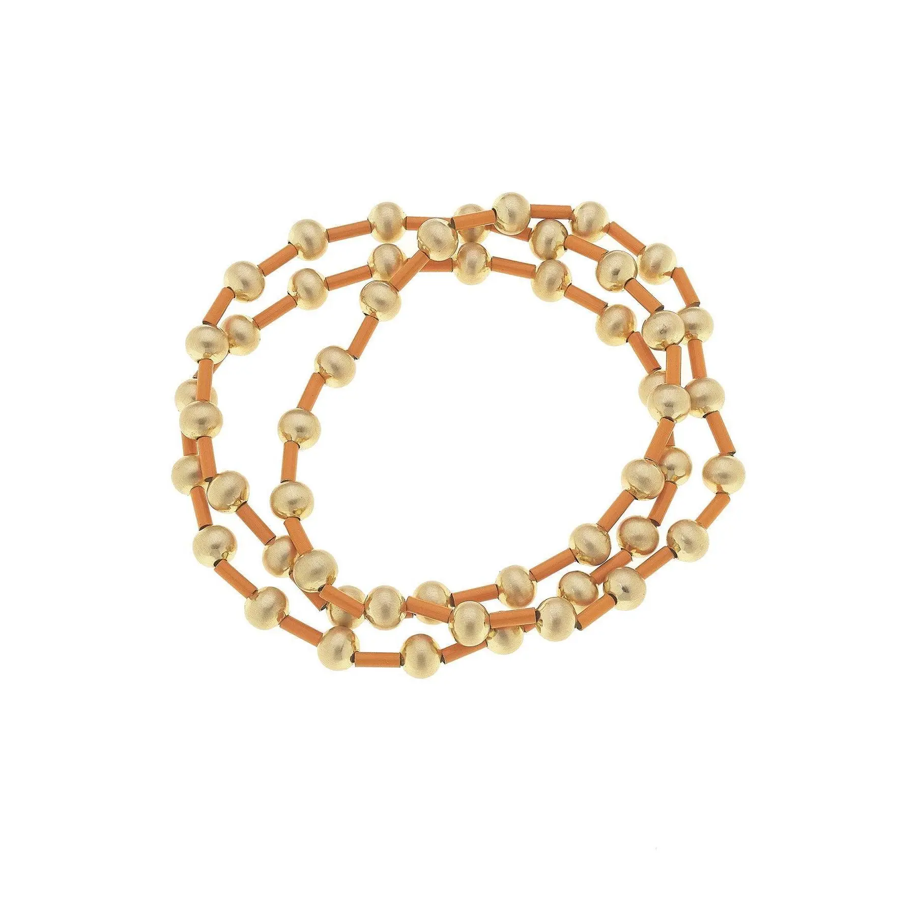 Talyah Enamel Beaded Stretch Bracelets (Set of 3) in Orange