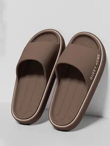 Men's Minimalist Solid Color Slides, Casual Soft Comfortable Home Slippers, Non-slip Thick Sole Slippers for Indoor & Outdoor Wear, Flipflop