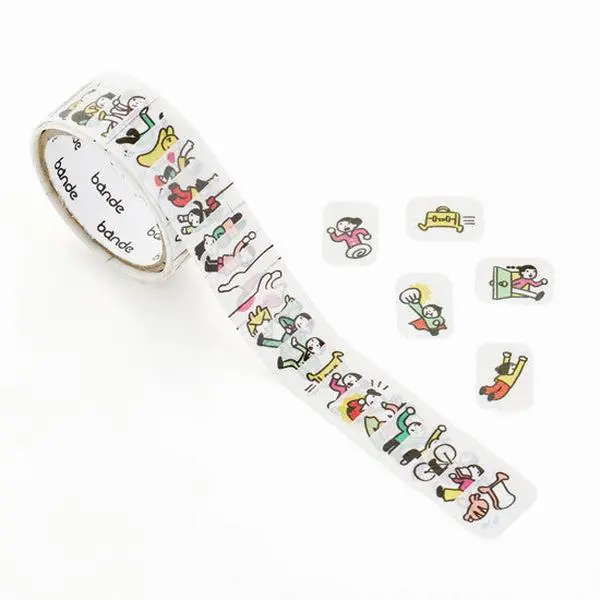 bande “People Who Rush in the Notebook” Washi Flake Tape – Cute Japanese Planner Stickers