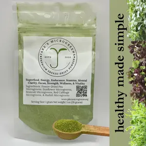 Jake's Microgreens Pure Microgreen Powder | Organic Superfood Greens | Sulforaphane Magnesium Daily Vitamins | Energy Gut Health Immunity Beauty Recovery | Optimum Natural Wellness Nutritional Supplement | Dietary Supplement