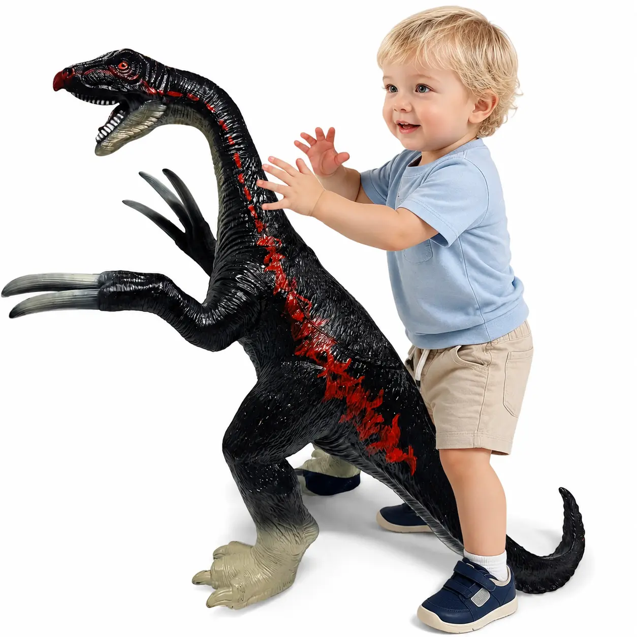 28" Thick Rubber Therizinosaurus Inflatable Toy - Soft, Drop-Proof, BPA-Free Action Figure for 3-5 Years Old Boys/Girls, Christmas Party Favors, Inflatable Dinosaur