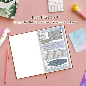 66-page Bible Book, Daily Devotional JournalStrengthens Faith, Ideal for Personal Group Study andPrayer, Notebook,Christian Gift (A5, PU Leather Cover)
