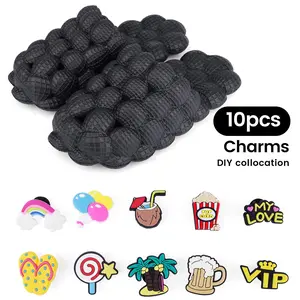 Comfort Bubble Slides Golf Ball Shoes, Men's Funny Lychee Massage Bubble  Flipflop  , Non-Slip Thick Sole House Slippers Shower Sandals Footwear Boy Walking Shoes Makapal Dance