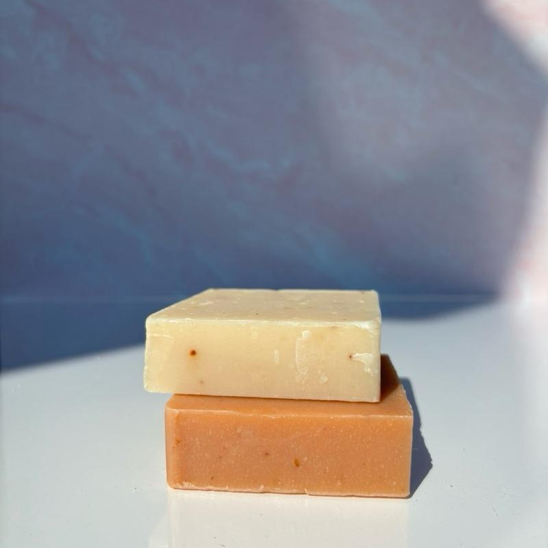 Two Natural Soaps Set | Handmade Soaps - Turmeric Soap & Goat’s Milk Oatmeal Gentle Skincare Sensitive Facial Skin Repair Cleanser Comfort Cleansing Facial Cleansing Facial Wash Exfoliant