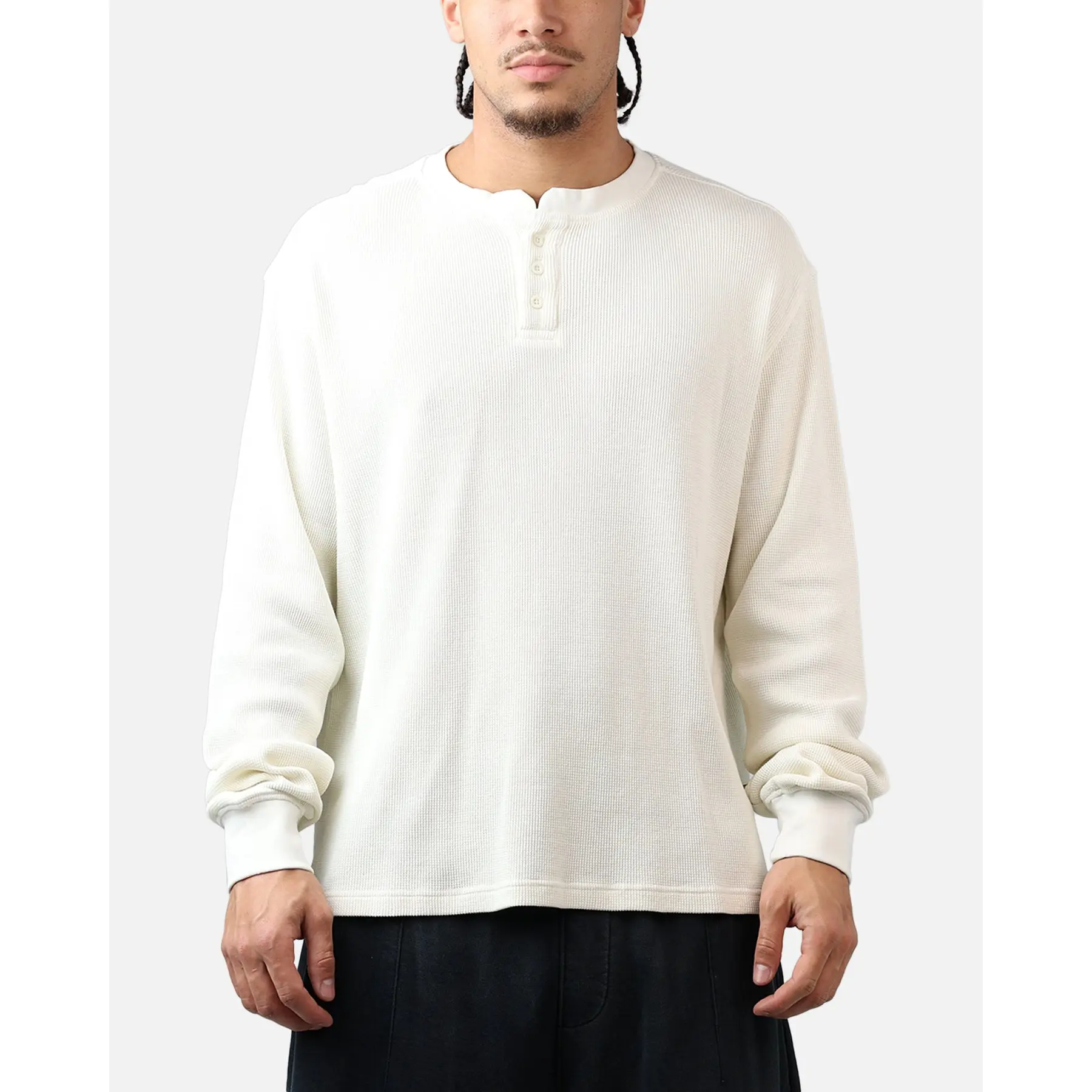 American Thrift Waffle Henley Shirt Washed Stone