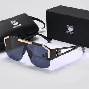 MePanda Unisex One-piece Oversized Hollow Frame Mirrored Legs Personalized Travel Fashion Sunglasses UV400