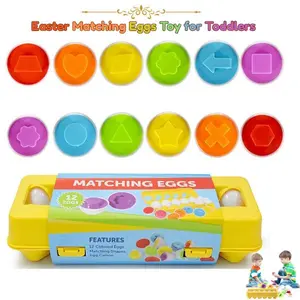 Easter Matching Eggs Toy for Toddlers – Shape & Color Sorting Learning Eggs for 2–3 Year Old Kids, Educational Montessori Toy, Easter Gift for Boys & Girls