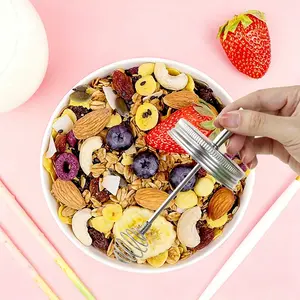 1pc Stainless Steel Mason Jar Lid with Built-In Honey Mixer/Dipper - Spill-Residue-Free -Off Lid Suitable for Honey, Sauces, Dressings, Spreads