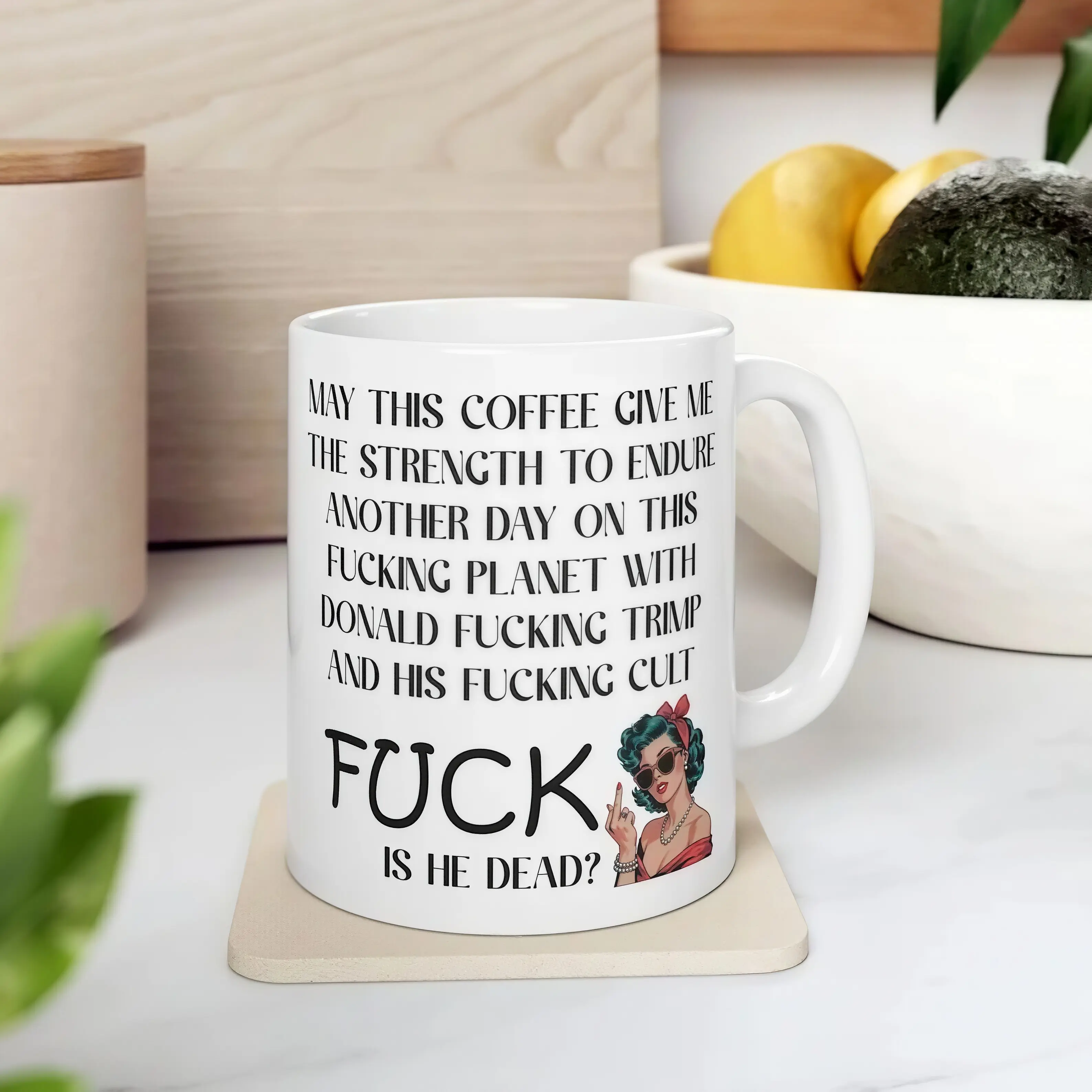 Funny Anti Trump Mug, Liberal Leftist Mug, Pro Choice Feminist, Antifascist Democrat, Fuck Donald Trump, F*ck Trump Sign, Fdt