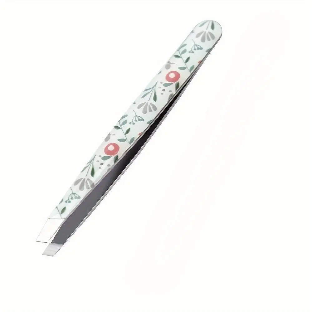 Floral Pattern Eyebrow Tweezer For Women, Professional Slanted Tweezer Precision For Facial Hair Ingrown Hair Removal, Hair Plucking Daily Beauty Tool