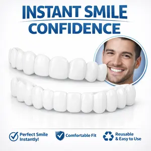 [3 Pairs] Snap On Veneers Close-up Confident - 2026 ViralSmile Hack No Pain, Natural White Moldable Gap Correction,Instant Makeover Photo-Ready for Men & Women