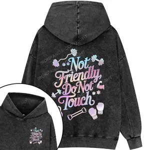 Not Friendly Do Not Touch Hoodie, Retro Vintage Limited Gym Quote Graphic Tee, Cute Pastel Weightlifting Design, Funny Workout Attitude Print, Unisex Streetwear Hoodie for Men Women, Fitness Lover Gift