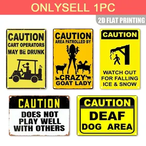 2D Aluminum Wall Art Sign, Humorous Golf Cart Sign, Fun Poster, Home Decor, Restaurant Garage Gift, 20x30 Cm, Outdoor Use