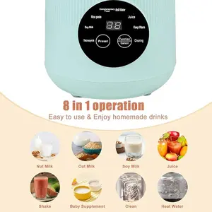 8-in-1 Automatic Soy Nut Milk Maker,40oz Soy Milk Maker for Homemade Almond,Oat,Soy Milk,Rice Paste,Complementary Food,Juice,Milk Maker Machine with Delay Start/Keep Warm/Self Clean/Boil Water