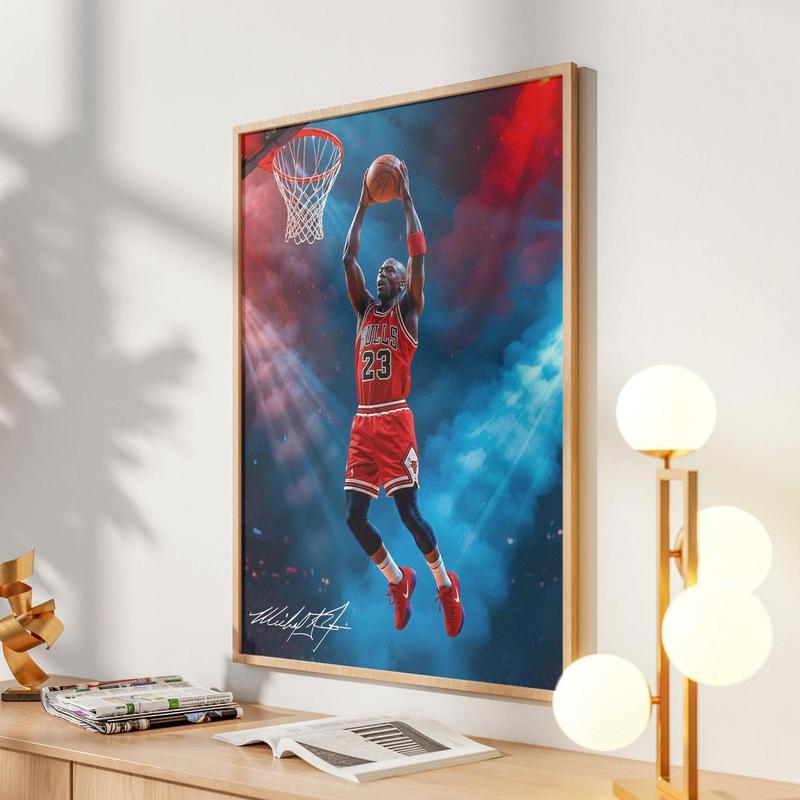Michael Jordan Poster With Frame, Chicago Basketball Wall Art, NBA Legend Print, Sports Decor, Basketball Gift, Jordan 23 Art