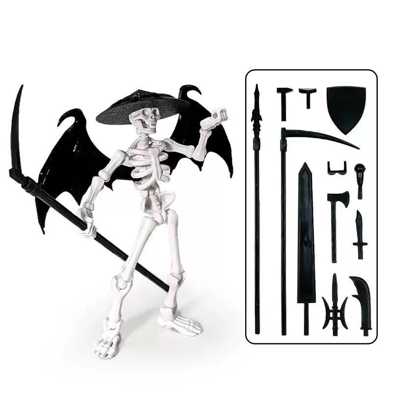 Official Poseable Skeleton Action Figure Model Kit - 20+ Points of Articulation for Halloween, Day of the Dead, Christmas Graveyard Gag Gift & Stop Motion Animation for TikTok