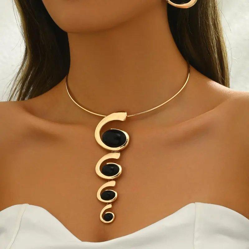 Women's Boho Style Minimalist Long Pendant Necklace & Earrings, Necklace And Earring Set, Jewelry Set for Party, Daily Clothing Decor, Birthday Gift