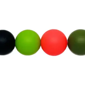 Pack Of 60 Count 15mm Silicone Bead Multicolor Watermelon Red Black Lime Green Christmas Green