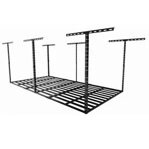 4X8FT Overhead Garage Storage Rack, 22"-40" Height Adjustable Garage Ceiling Storage Racks, Heavy Duty Metal Overhead Storage Organizer System, 800LBS Weight Capacity tiktokshopspringglowup