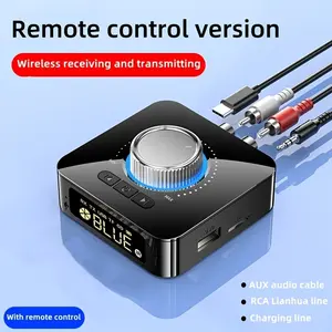 LED Display Screen Wireless Audio Receiver Transmitter, Aux Adapter Converter 2-In-1, Supports Aux Rca USB TF Interfaces, Cool Breathing Light