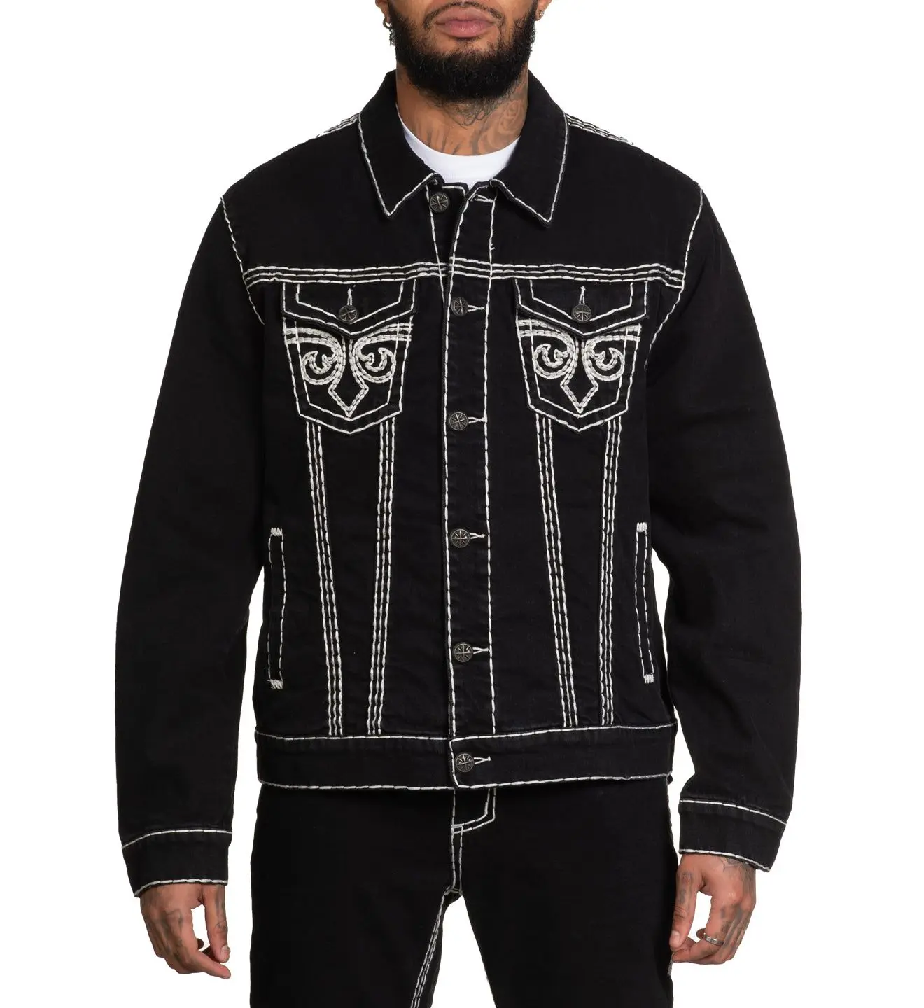 Affliction Men's Denim Jacket Black Affliction Men's Denim Jacket Black