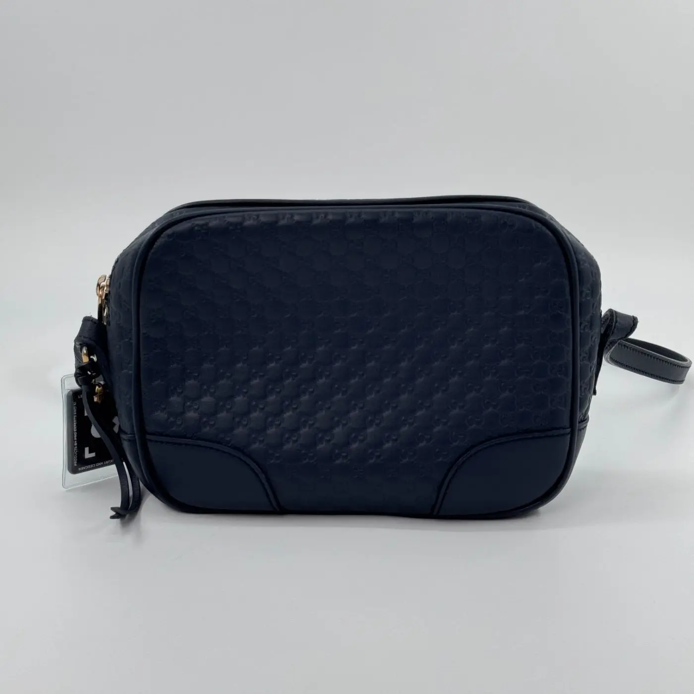 Pre-owned GUCCI leather Crossbody Bags Navy Blue Microguccissima Embossed Bree Mini Camera Crossbody Bag#8663732934927693