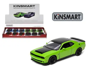 1:40 2023 Dodge Challenger SRT Demon 170 Pull back Action, Open Doors, by Kinsmart – Display Tray Box of 12